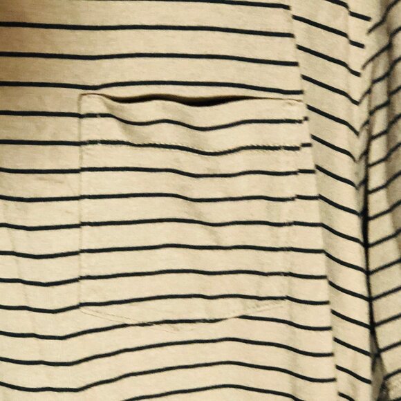 Roundtree & Yorke shirt striped brown pocket collar short sleeve cotton 2XT READ - Picture 5 of 12